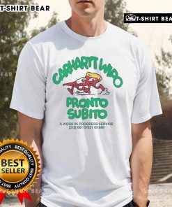 Alt Text: Original Carhartt WIP Pronto Subito A Work In Progress Service T-Shirt, showcasing a stylish design and quality fabric.