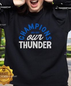 Alt Text: Original Champions 2024-2025 Our Thunder Sweatshirt in vibrant colors, perfect for fans and casual wear.