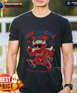 Alt Text: Original Chicago Bulls Snap Crackle Boom Power Of Champions Independence Day T-Shirt with bold graphic design.