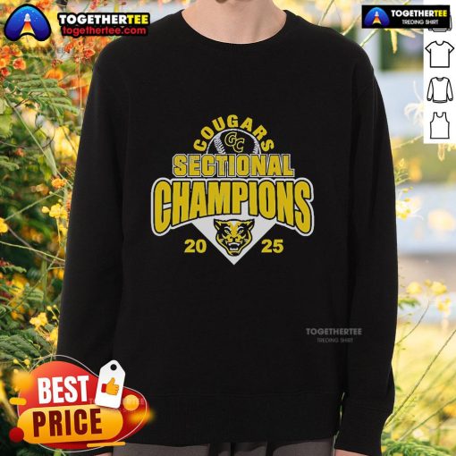 2025 Original Cougars Sectional Champions Sweatshirt featuring team logo and vibrant colors, perfect for fans.