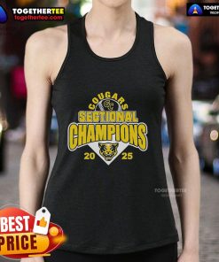 Original Cougars Sectional Champions 2025 tank top featuring bold team graphics and vibrant colors.