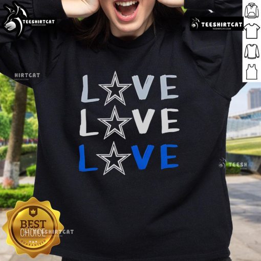 Original Dallas Cowboys Love Repeat Sweatshirt in navy blue, featuring bold team logo and stylish design for fans.