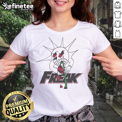 Alt Text: Original Freak The World Ted1 Rose Ladies Tee featuring a stylish design for trendy womens fashion.