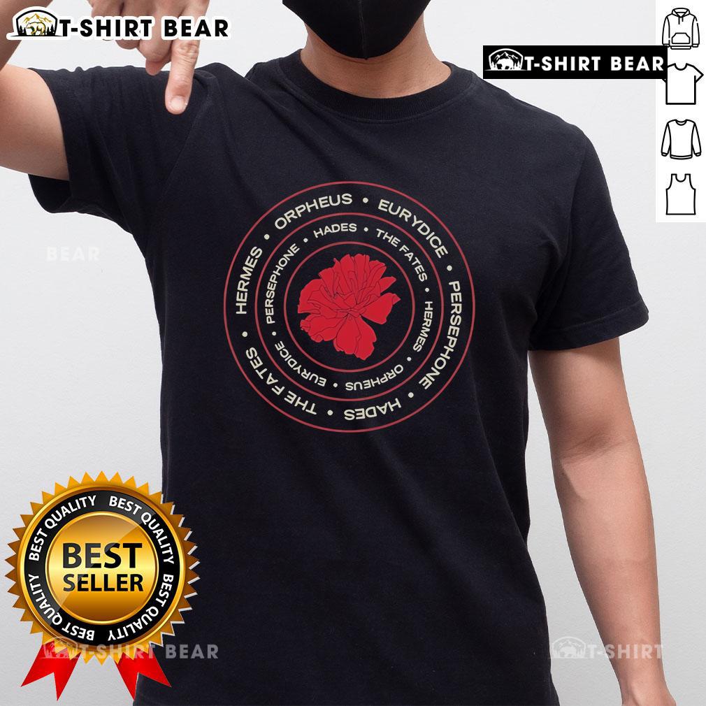 Original Hadestown Names T Shirt Original Hadestown Names T-Shirt featuring character names from the musical, perfect for theater fans and collectors.