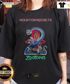 Original Houston Rockets Zootopia 2 Ladies Tee featuring vibrant graphics and a stylish fit for fans.