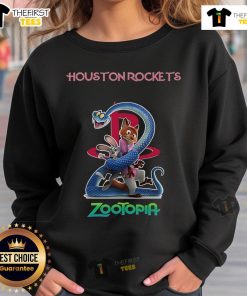 Original Houston Rockets Zootopia 2 Sweatshirt featuring vibrant graphics and cozy design, perfect for fans and collectors.