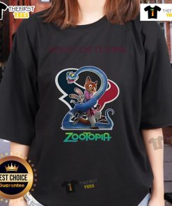 Alt Text: Original Houston Texans Zootopia 2 Ladies Tee featuring vibrant graphics and comfortable fit for fans.