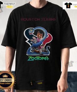 Original Houston Texans Zootopia 2 T-Shirt featuring vibrant graphics and team logo, perfect for fans and collectors.