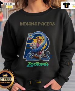 Original Indiana Pacers Zootopia 2 sweatshirt featuring vibrant graphics and a comfortable fit for fans and collectors.