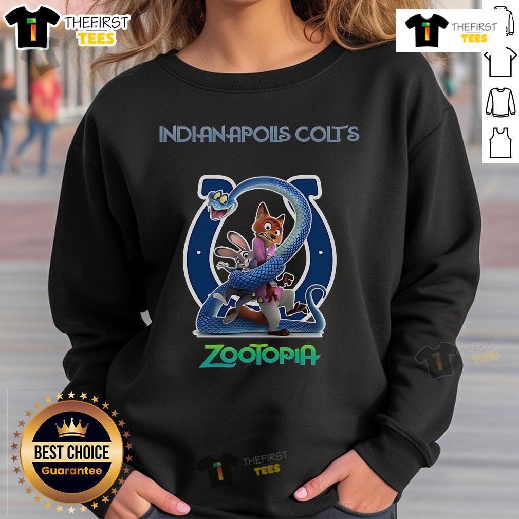 Original Indianapolis Colts Zootopia 2 Sweatshirt Alt Text: Original Indianapolis Colts Zootopia 2 Sweatshirt featuring vibrant graphics and cozy design for fans and collectors.
