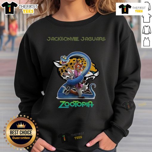 Original Jacksonville Jaguars Zootopia 2 Sweatshirt featuring vibrant graphics and cozy design for fans.