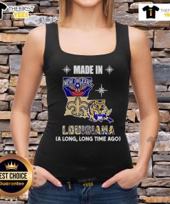 Original Made in Louisiana A Long Long Time Ago tank top featuring vibrant design and comfortable fit for casual wear.