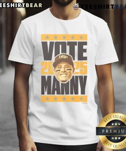 Original Manny Machado 2025 Vote T-Shirt featuring bold graphics and vibrant colors, perfect for baseball fans.