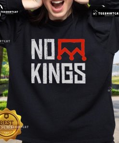 Original No Kings Protest sweatshirt featuring a bold crown design and a simple Nope message in vertical layout.