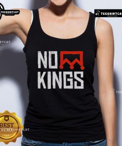 Original No Kings Protest vertical sign tank top with bold crown design, perfect for expressing anti-monarchy views.
