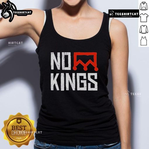 Original No Kings Protest vertical sign tank top with bold crown design, perfect for expressing anti-monarchy views.