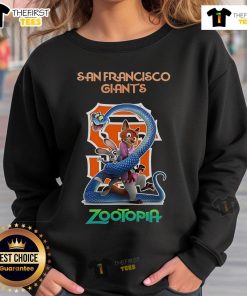 Original San Francisco Giants Zootopia 2 Sweatshirt featuring vibrant graphics and cozy design for fans.
