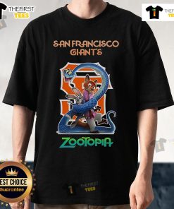 Alt Text: Original San Francisco Giants Zootopia 2 T-Shirt featuring vibrant graphics and team logo, perfect for fans.