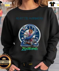 Original Seattle Mariners Zootopia 2 sweatshirt featuring vibrant graphics and a comfortable fit for fans.