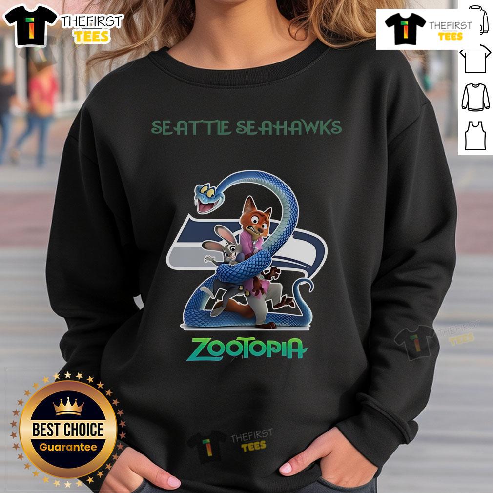 Original Seattle Seahawks Zootopia 2 Sweatshirt Alt Text: Original Seattle Seahawks Zootopia 2 Sweatshirt featuring vibrant graphics and cozy design for fans.