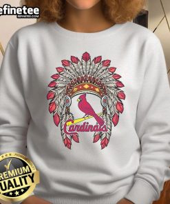 Alt Text: Original St. Louis Cardinals Native American logo sweatshirt showcasing vibrant colors and unique design for fans.