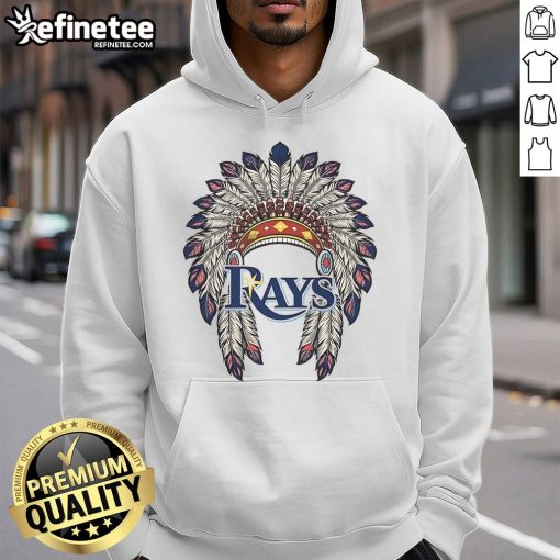 Original Tampa Bay Rays Native American logo hoodie featuring vibrant colors and unique design for baseball fans.