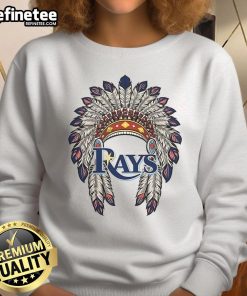 Original Tampa Bay Rays Native American logo sweatshirt featuring vibrant colors and unique design for fans.