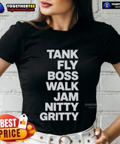 Alt Text: Original Tank Fly Boss Walk Jam Nitty Gritty Ladies Tee featuring stylish design and vibrant colors for casual wear.