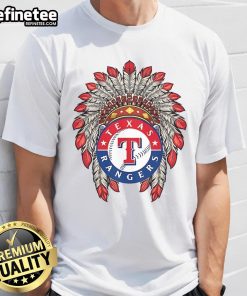 Original Texas Rangers Native American logo T-shirt featuring vibrant graphics and a classic design for fans.