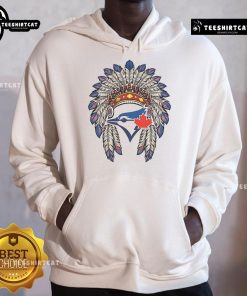 Original Toronto Blue Jays Native American logo hoodie featuring vibrant colors and classic design for baseball fans.