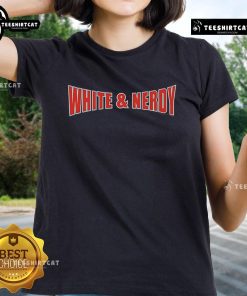 Alt Text: Original Weird Al Yankovic White Nerdy Ladies Tee featuring a fun graphic design celebrating the iconic artist.