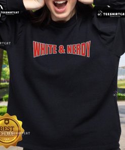 Alt Text: Original Weird Al Yankovic 'White Nerdy' sweatshirt featuring iconic design and vibrant colors for fans of parody music.