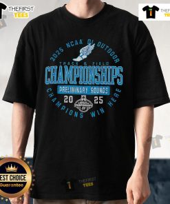 Alt Text: Premium 2025 NCAA DI Outdoor Track and Field Championships Preliminary Rounds T-Shirt featuring vibrant graphics.
