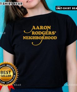 Alt Text: Premium Aaron Rodgers Neighborhood Ladies Tee in vibrant colors, perfect for fans and casual wear.