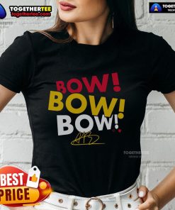 Premium Aliyah Boston Bow Bow Bow Ladies Tee featuring a stylish design perfect for fans and fashion lovers.