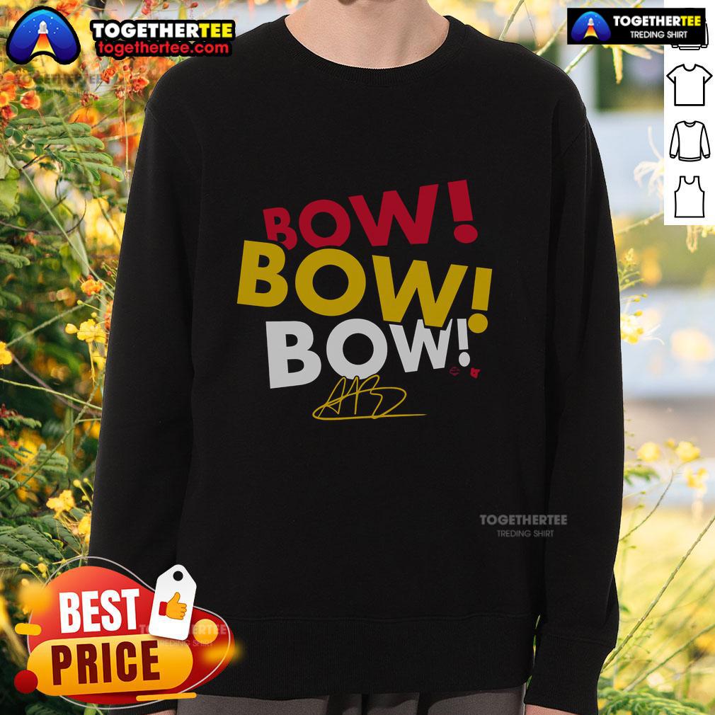 Premium Aliyah Boston Bow Bow Bow Sweatshirt Alt Text: Premium Aliyah Boston Bow Bow Bow Sweatshirt featuring a stylish design, perfect for fans and casual wear.