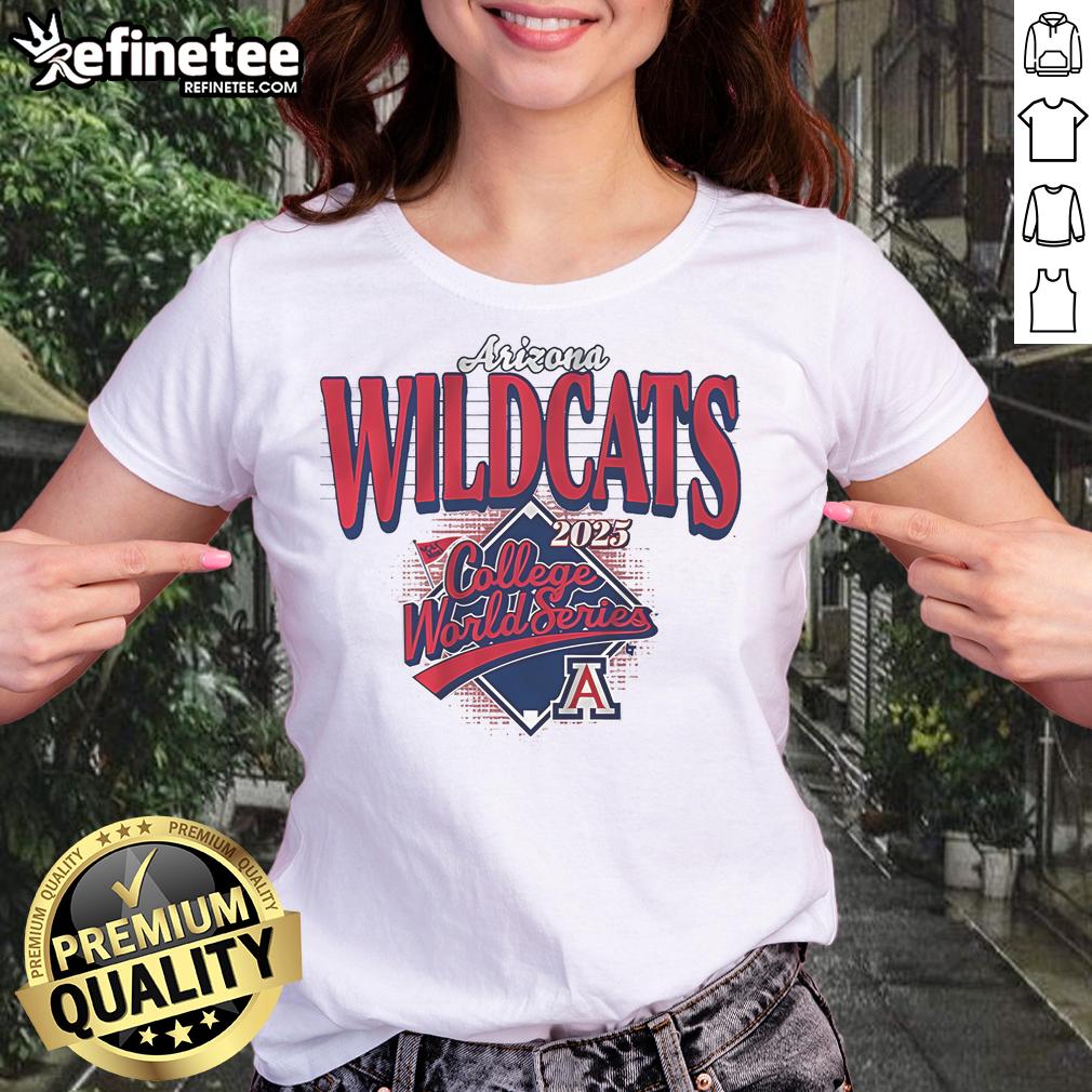 Premium Arizona Baseball 2025 College World Series Ladies Tee Premium Arizona Baseball 2025 College World Series ladies tee in vibrant colors, perfect for fans and casual wear.
