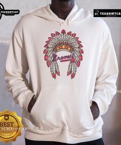 Premium Atlanta Braves Native American logo hoodie in navy blue, perfect for fans looking for stylish team apparel.