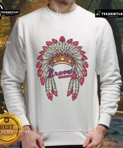 Premium Atlanta Braves Native American logo sweatshirt featuring a vibrant design and comfortable fit for fans.