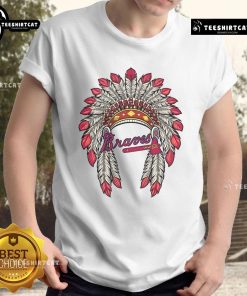 Premium Atlanta Braves Native American Logo T-Shirt featuring vibrant team colors and a stylish design for fans.