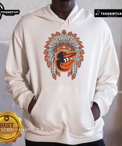 Alt Text: Premium Baltimore Orioles Native American Logo hoodie featuring vibrant graphics and comfortable design for fans.