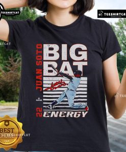 Premium Big Bat Energy Juan Soto New York Baseball MLBPA ladies tee featuring vibrant design and comfortable fit.
