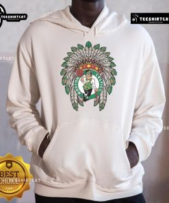 Premium Boston Celtics Native American Logo Hoodie, featuring vibrant colors and a unique design perfect for fans.