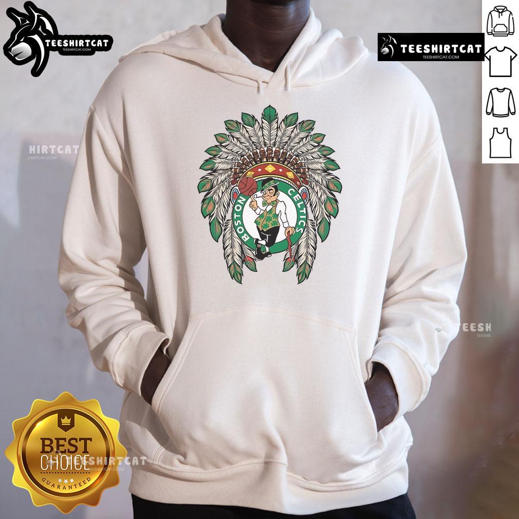Premium Boston Celtics Native American Logo Hoodie Premium Boston Celtics Native American Logo Hoodie, featuring vibrant colors and a unique design perfect for fans.