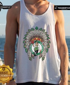 Premium Boston Celtics Native American logo tank top featuring vibrant colors and a stylish design for fans.