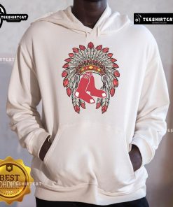 Premium Boston Red Sox Native American logo hoodie, featuring vibrant colors and a stylish design for fans.