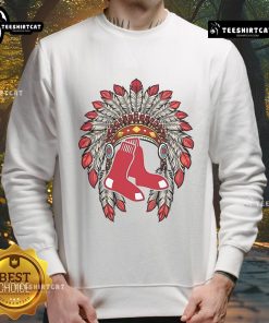 Premium Boston Red Sox Native American logo sweatshirt showcasing team spirit and unique design.