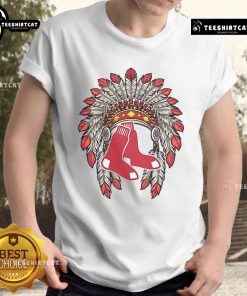 Premium Boston Red Sox Native American logo T-shirt featuring a unique design and vibrant colors for baseball fans.