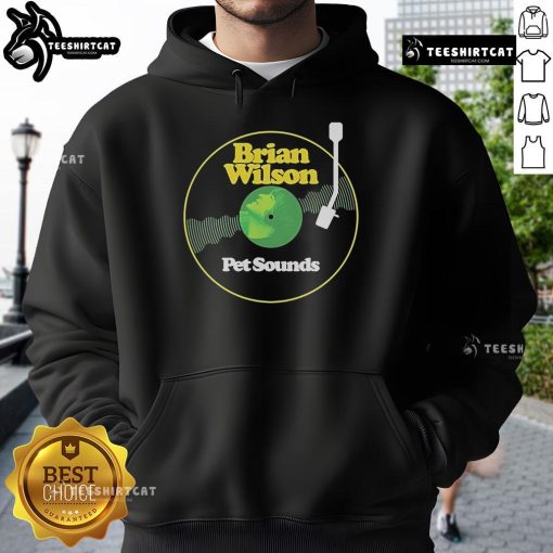 Alt Text: Premium Brian Wilson Pet Sounds LP hoodie featuring vibrant colors and iconic album artwork for music lovers.