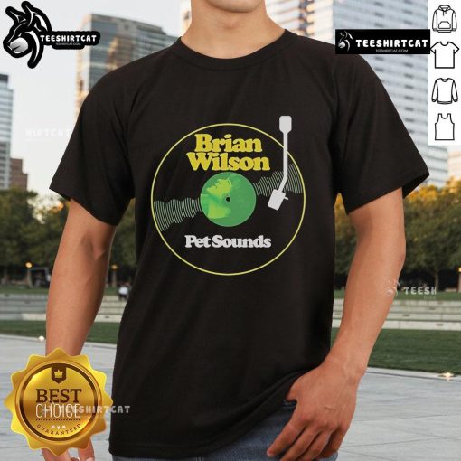 Premium Brian Wilson Pet Sounds LP T-Shirt featuring iconic album artwork, perfect for music lovers and collectors.